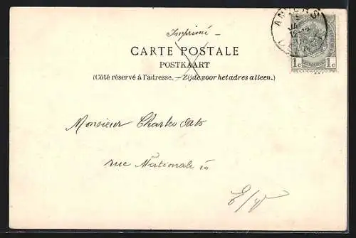 AK Namur, Soldaten in Uniform mit Kanone