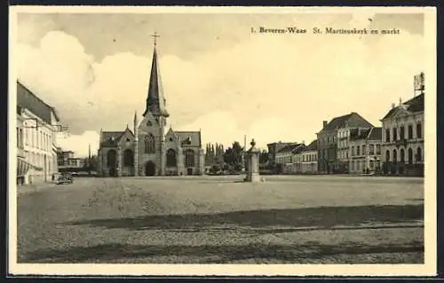 AK Beveren-Waas, St. Martinuskerk en markt