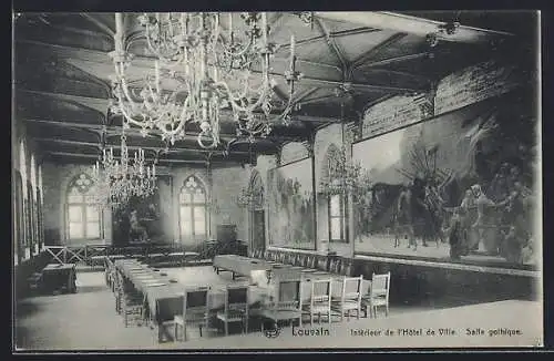 AK Louvain, Interieur de l`hotel de Ville, Salle gothique