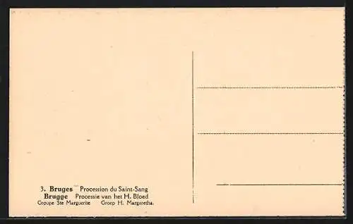 AK Bruges, Procession du Saint-Sang, Groupe Ste Marguerite