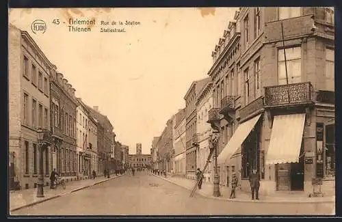 AK Tirlemont, Rue de la Station, Strassenpartie