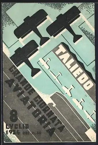 AK Milano-Taliedo, Grande Giornata Aviatora 1934, Aero Club E. Pensuti, Futurismus