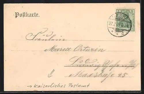 AK Haspe, Kaiserl. Postamt mit Passanten