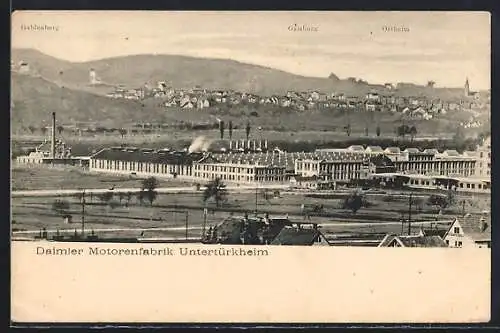 AK Untertürkheim, Daimler Motorenfabrik mit Gablenberg, Gaisburg und Ostheim