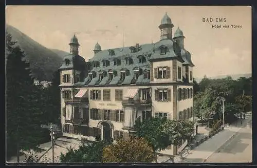 AK Bad Ems, Hotel Vier Türme am Waldesrand