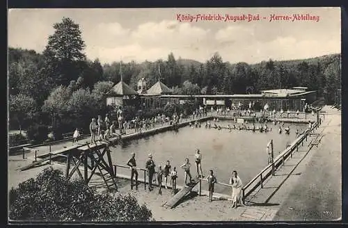 AK Dresden-Klotzsche-Königswald, König-Friedrich-August-Bad, Herren-Abteilung