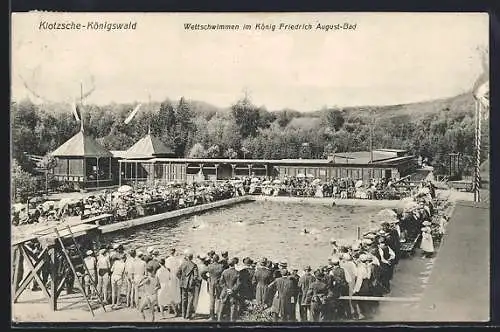 AK Dresden-Klotzsche, Wettschwimmen im König Friedrich August-Bad