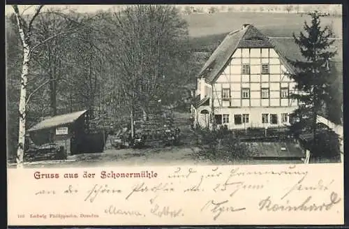 AK Briesnitz / Dresden, Gasthof Schonermühle