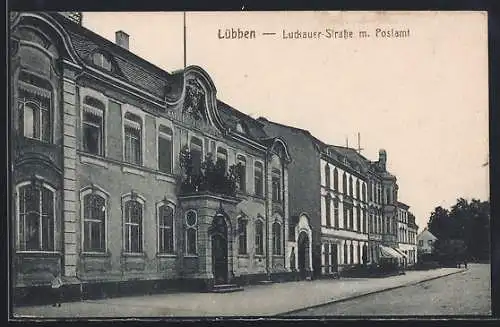 AK Lübben, Luckauer Strasse m. Postamt