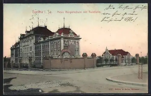 AK Hartha i. Sa., Neue Bürgerschule mit Turnhalle