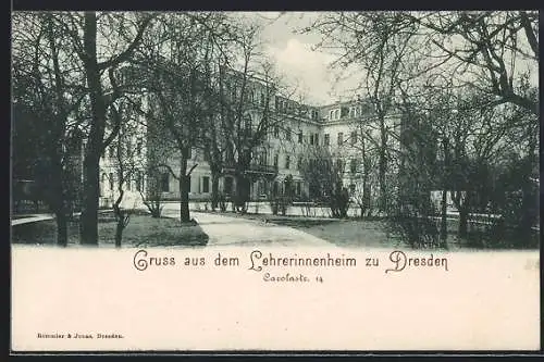 AK Dresden, Lehrerinnenheim in der Carolastrasse 14