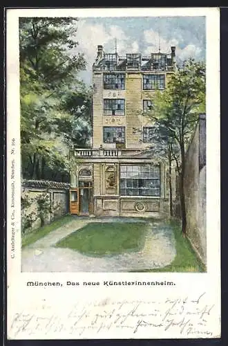Künstler-AK München, Neues Künstlerinnenheim, Barer Strasse 21