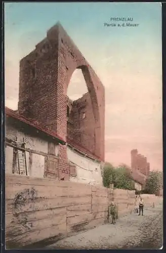 AK Prenzlau, Partie an der Mauer
