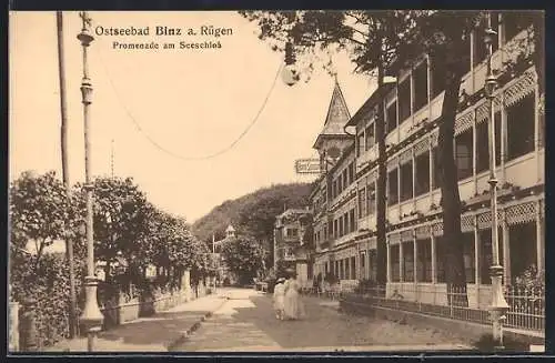 AK Binz a. Rügen, Promenade am Seeschloss