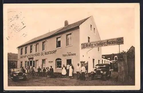 AK Boxdorf / Moritzburg, Gasthof und Fleischerei Boxdorf