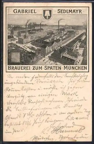 AK München, Brauerei zum Spaten v. G. Sedlmayer, Marsstrasse 46-48