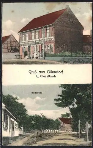 AK Ollendorf / Sömmerda, Gasthaus zur guten Quelle und Colonialwaren von Itti Rödinger