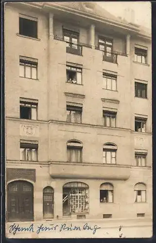 Foto-AK Nürnberg, Bauschlosserei Jean Bräunlein in der Maximilianstrasse 21