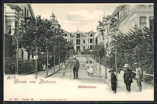 AK Ahlbeck / Ostseebad, Partie in der Moltkestrasse