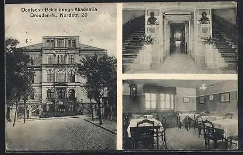 AK Dresden-Neustadt, Deutsche Bekleidungs-Akademie, Nordstrasse 20, Innenansichten