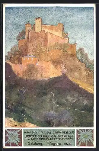 Künstler-AK Salzburg, Wiedersehensfest des Edelweisskorps 1923