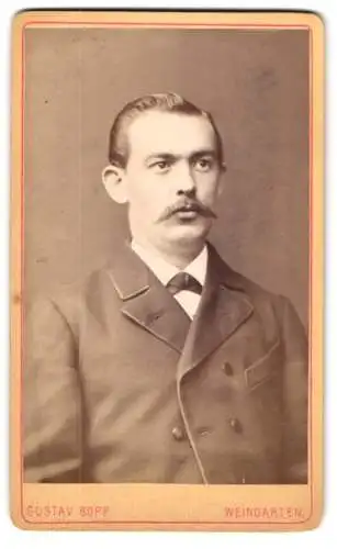 Fotografie Gustav Bopp, Weingarten, Porträt eines eleganten Herrn
