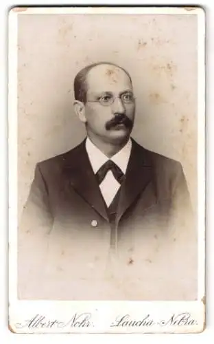 Fotografie Albert Nohr, Laucha, Porträt eines Herren mit Brille
