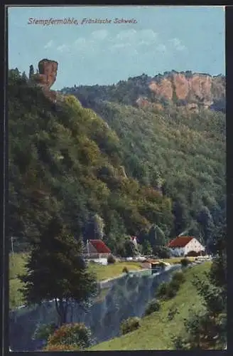 AK Stempfermühle /Fränk. Schweiz, Dorf am Fluss