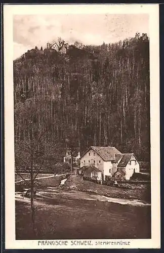 AK Stempfermühle /Fränkische Schweiz, Gasthaus mit Flusspartie