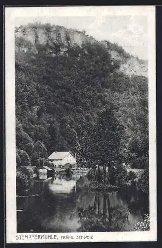 AK Stempfermühle /Fränkische Schweiz, Flusspartie mit Gasthaus
