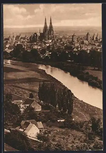 AK Regensburg, Panorama von den Winzererhöhen