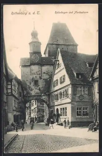 AK Rothenburg a. d. T., Röderbogen und Markusturm