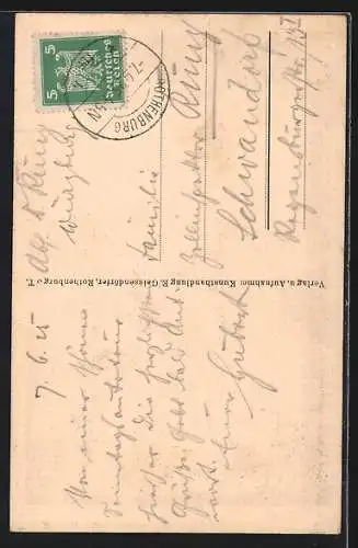 AK Rothenburg o. T., Weisser Turm mit Strassenpartie