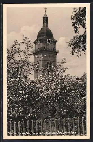 AK Auerbach i. Opf., Blick zu Stadtpfarrkirche