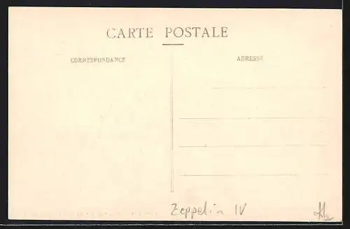 AK Lunéville, Le petit Oiseau de France survolant le kolossal Zeppelin