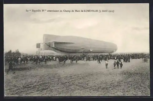 AK Lunéville, Zeppelin IV auf dem Champ de Mars