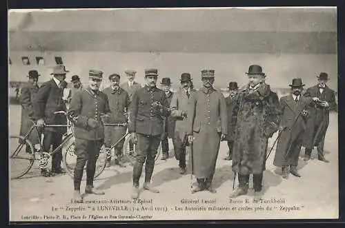 AK Luneville, Zeppelin IV, Les Autorites militaires et civiles pres du Zeppelin