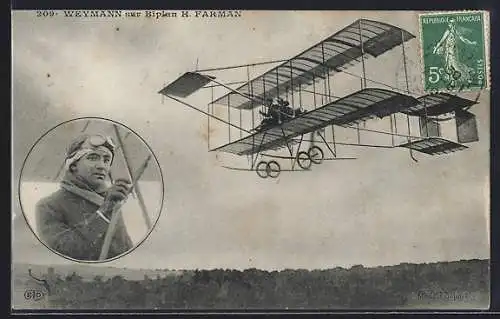 AK Weymann sur Biplan H. Farman, Flugzeug