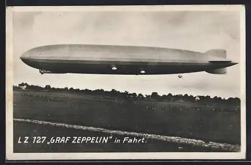 AK Zeppelin LZ 127 Graf Zepplin in Fahrt