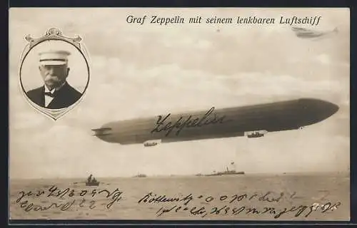 AK Graf Zeppelin mit seinem lenkbaren Luftschiff