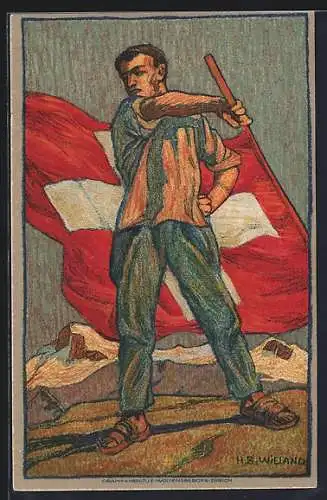 AK Schweizer Bundesfeier 1912, für das Rote Kreuz