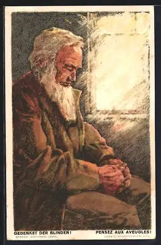 AK Schweizer Bundesfeier 1923, Gedenket der Blinden!