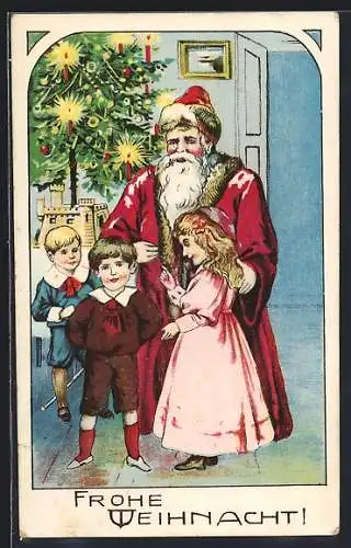 AK Weihnachtsmann besucht Kinder