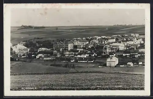 AK Hlinsko, Ortsansicht mit Feldern