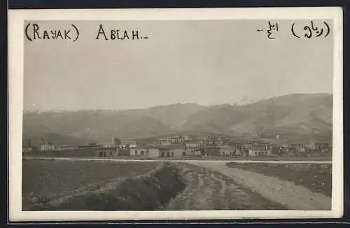 AK Ferzol, Ortspanorama mit Strasse und Bergen
