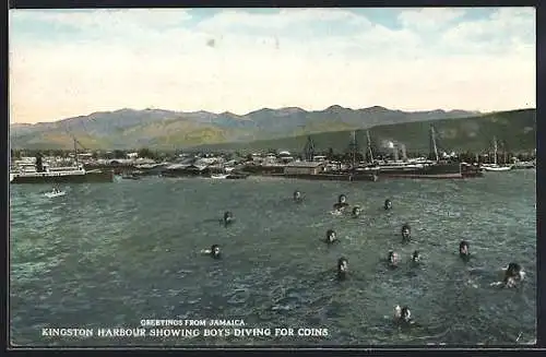 AK Kingston, Harbour, Boys Diving for Coins