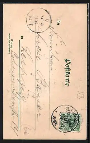 Lithographie Leipzig, Bismarck-Denkmal