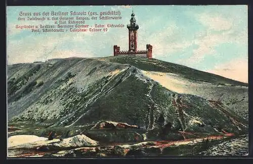 AK Zwiebusch, Schillerwarte auf den Gosener Bergen