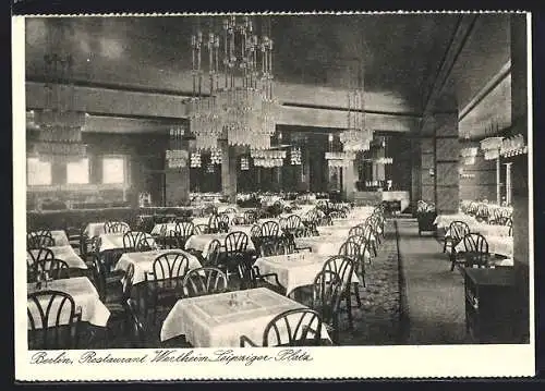 AK Berlin, Restaurant Wertheim, Leipziger Platz, Innenansicht