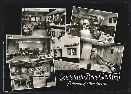 AK Paffendorf /Bergheim, Gaststätte Peter Schlang, Hauptstrasse 50, Innenansichten